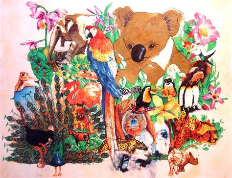 Zoo Animals Painting by John YATO