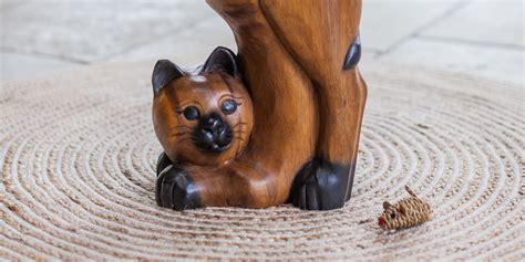 Hand-Carved Wooden Cat Table Will Make The Purrfect Addition To Your Home