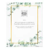 Eucalyptus Leaves WEDDING Greenery GOLD QR CODE Flyer | Zazzle