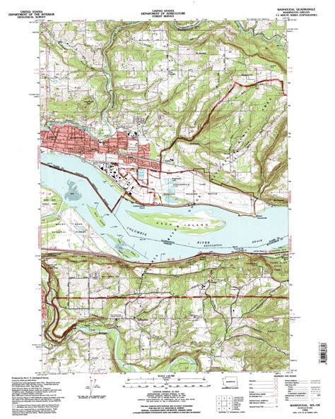 Washougal topographic map, WA, OR - USGS Topo Quad 45122e3