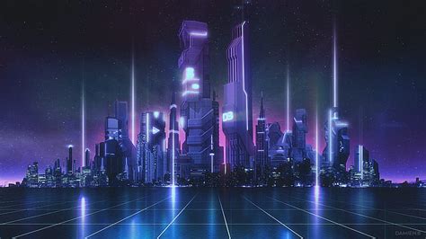 HD wallpaper: futuristic, futuristic city, neon, lights, building | Wallpaper Flare