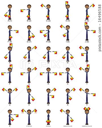 Two-flag semaphore signals - Stock Illustration [16496588] - PIXTA