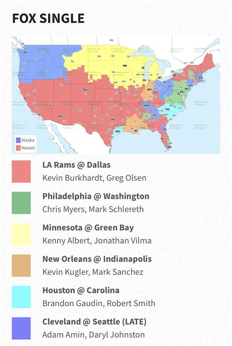 NFL Week 8 TV Map (FOX) : r/Colts