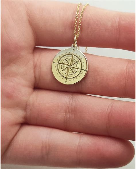 Compass Necklace Compass Jewelry Compass Engraved Compass | Etsy