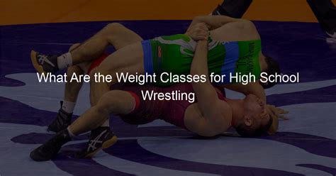 What Are the Weight Classes for High School Wrestling - Wrestle Love