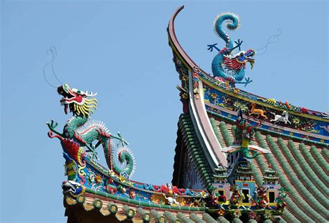 Free picture: dragon, China, roof, blue sky, colorful, art, architecture, religion, structure
