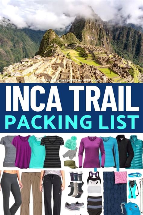 Inca trail packing list for women inca trail hike to machu picchu peru ...