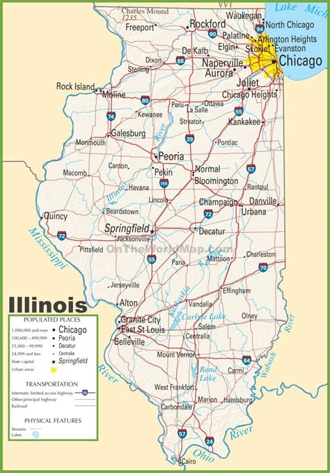 Illinois highway map | Highway map, Map, Illinois