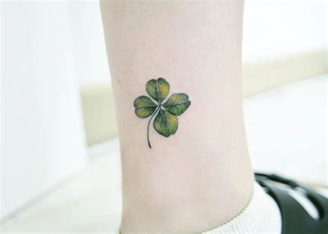 Small clover tattoo on the ankle.