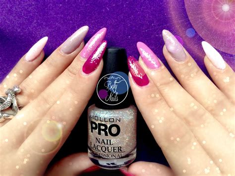 Betty Nails: Mollon Pro Pink Ombree & Peach Sparkle - Dazzling Collection