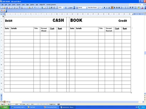 Free Excel Bookkeeping Spreadsheet regarding 007 Free Excel Accounting ...