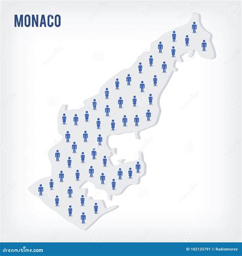 Vector People Map of Monaco . the Concept of Population. Stock Vector ...