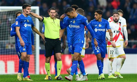 Manchester United forward Mason Greenwood shown a straight red for dissent in Getafe vs Rayo ...