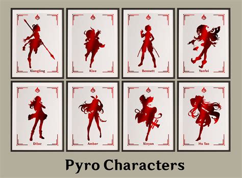 Genshin Impact ALL Character Silhouettes Foil Art Print - Etsy UK