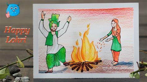 Easy Lohri Drawing Step By Step : No finish artwork, only tutorial ...