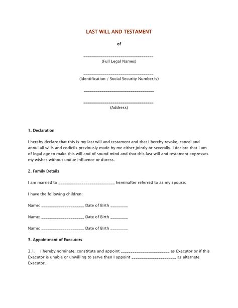 39 Last Will and Testament Forms & Templates ᐅ TemplateLab