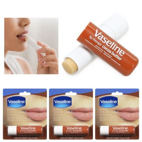 3 Pack Vaseline Lip Therapy Cocoa Butter Moisturizer Dry Lips Petroleum Jelly, 1 - Pick ‘n Save