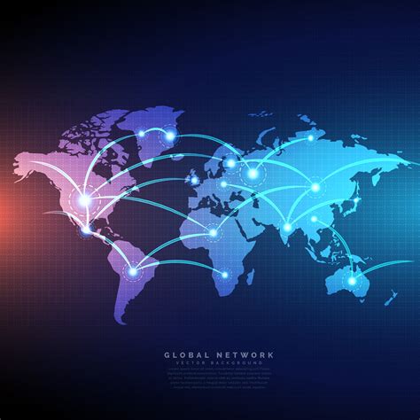 digital world map linked by lines connections network design - Download ...