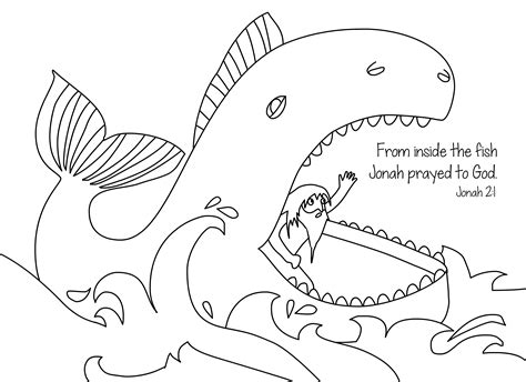 Printable Jonah And The Whale Coloring Page - Printable Word Searches