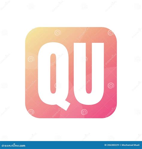 QU Letter Logo Design with Simple Style Stock Vector - Illustration of ...