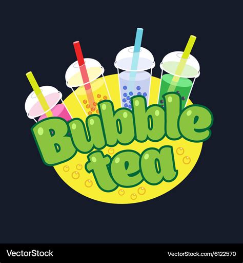 Bubble tea concept logo Royalty Free Vector Image