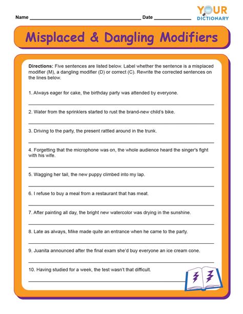 Misplaced and Dangling Modifiers Worksheet