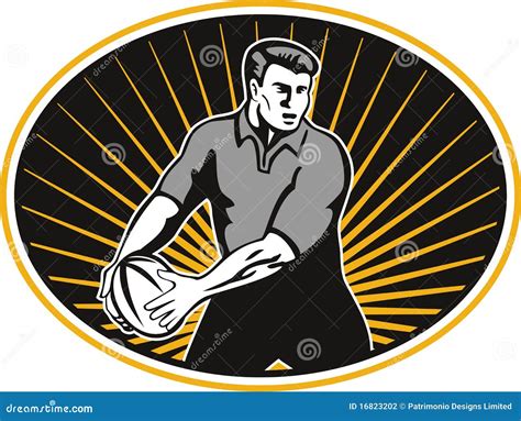 Rugby player passing ball stock illustration. Illustration of pass ...