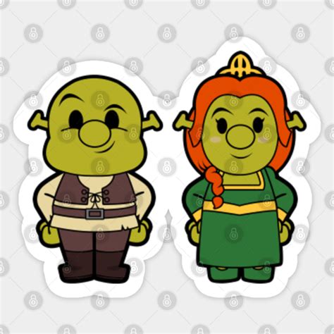 Shrek and Fiona Chibi - Shrek - Sticker | TeePublic