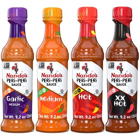 Nando's PERi-PERi Sauce Variety Pack, 9.2 Oz, 4 Count - Walmart.com