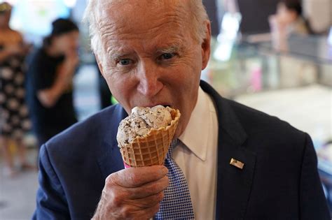 Joe Biden insists US economy is 'strong as hell' as he munches an ice ...