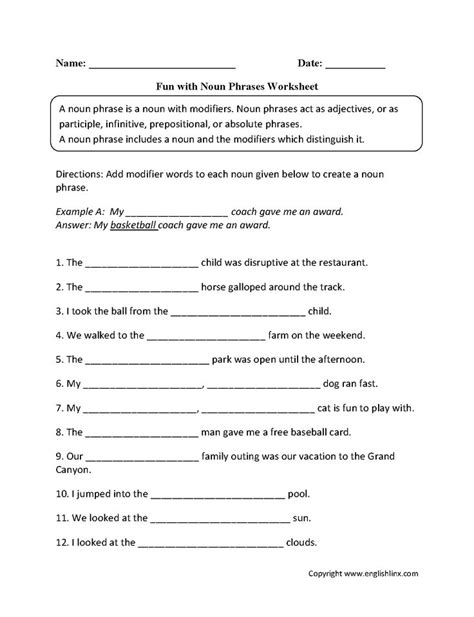 Adjective Phrase Worksheet For Grade 5 – Thekidsworksheet