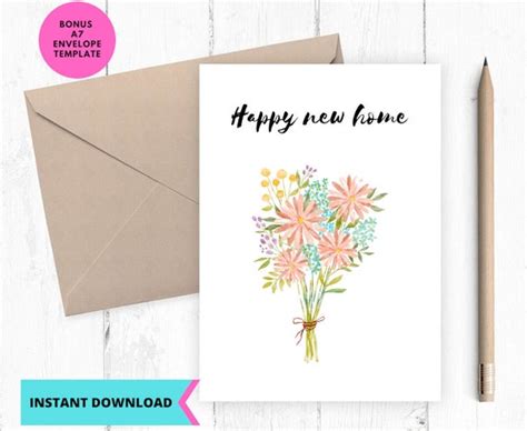 Printable New Home Card Happy New Home Card New House - Etsy