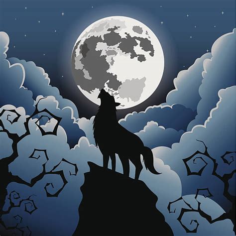 Cartoon Of The Coyote Howling At Moon Illustrations, Royalty-Free ...