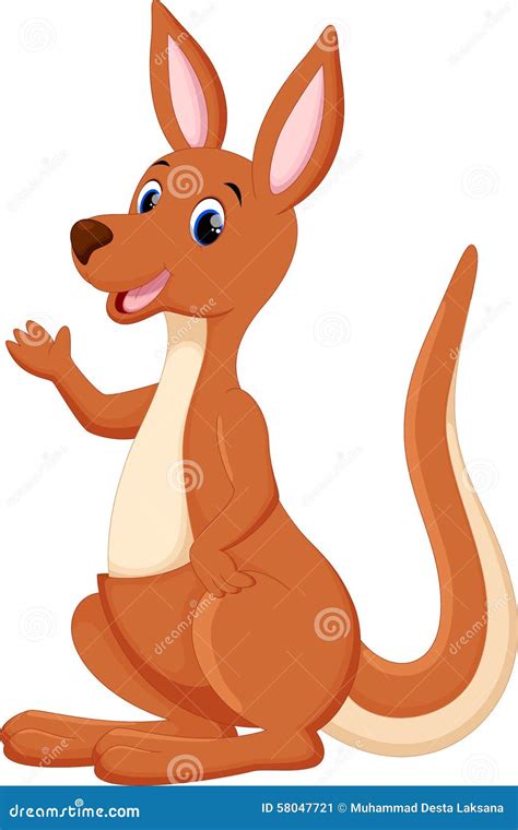 Cute kangaroo cartoon stock illustration. Illustration of female - 58047721