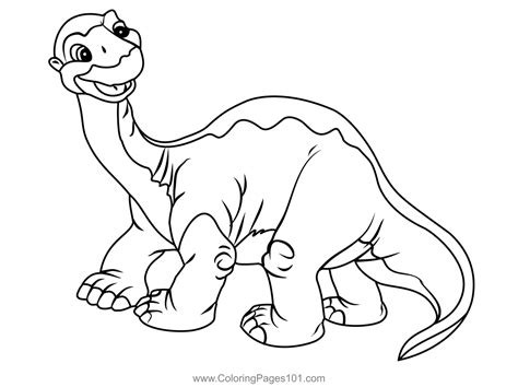 Littlefoot From The Land Before Time Coloring Page for Kids - Free The ...