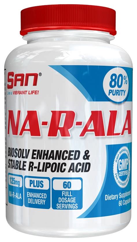 SAN NA-R-ALA, 125mg - 60 caps - Bodybuilding and Sports Supplements