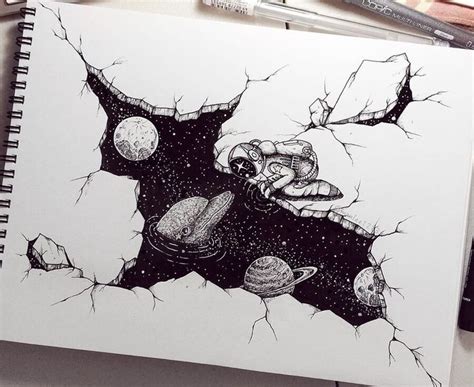 Ink Drawings Mostly in Space | Art drawings sketches creative, Space ...