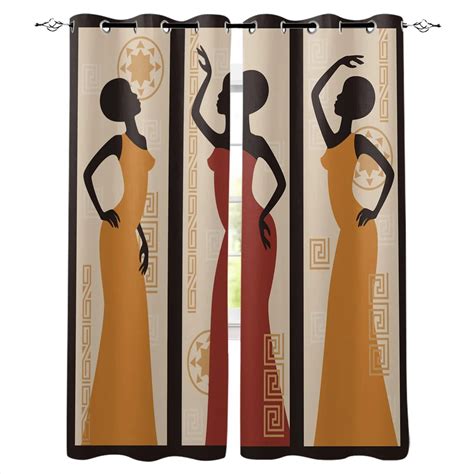 African American Woman Ancient Printing Curtain For Living Room Luxury ...