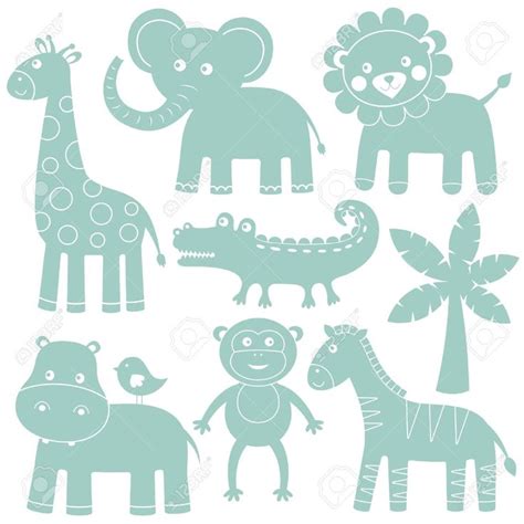 Résultats de recherche d'images pour « baby safari animals silhouette » | Cute animal ...