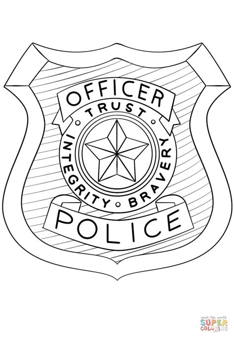 Police Officer Badge coloring page | Free Printable Coloring Pages Nick ...