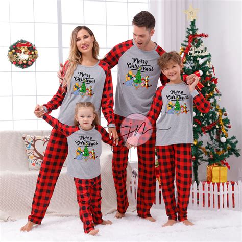 Merry Christmas Winnie The Pooh Funny Family Christmas Pajamas - Family ...