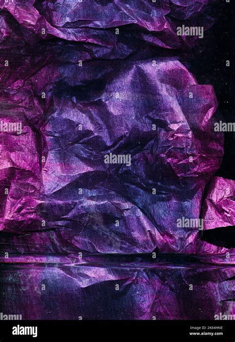 grunge overlay crushed foil texture purple film Stock Photo - Alamy
