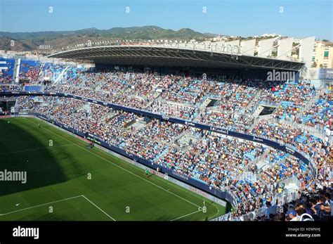 Inside the La Rosaleda Stadium during Malaga CF v Athletico Bilbao, Malaga, Andalucia, Spain ...