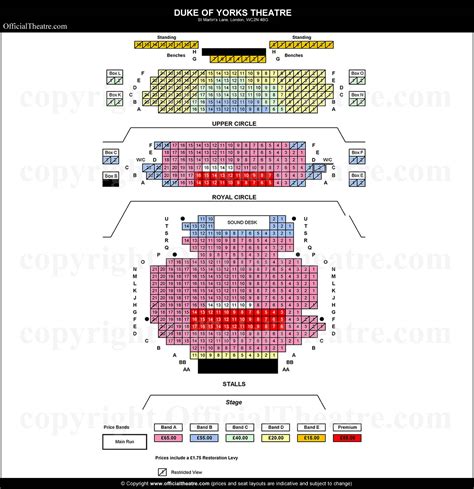 Duke of York’s Theatre London seat map and prices for Shifters