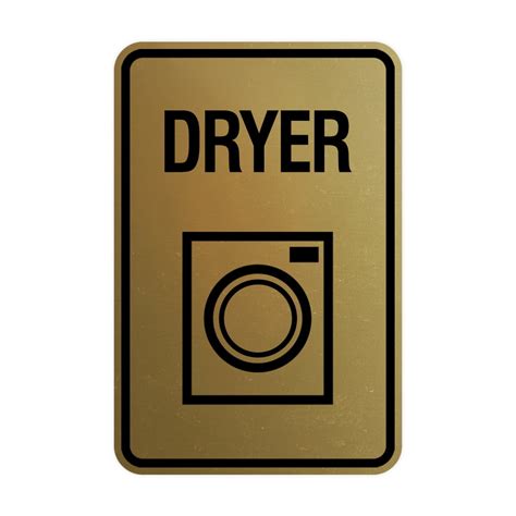 Signs ByLITA Portrait Round Dryer Sign (Brushed Gold) - Large - Walmart.com