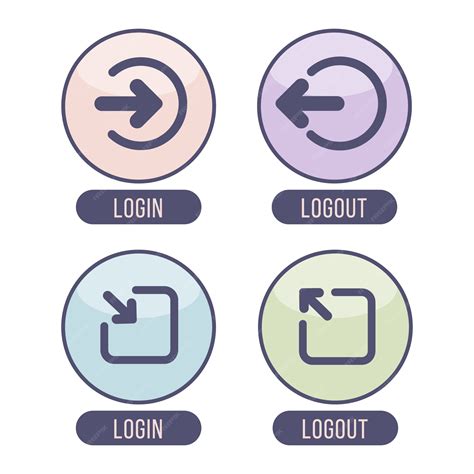 Premium Vector | Flat design login and logout icons design