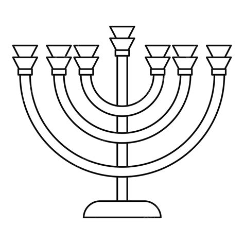 Menorah Icon In Outline Style, Outline Drawing, Outline Sketch, Style Icons PNG and Vector with ...