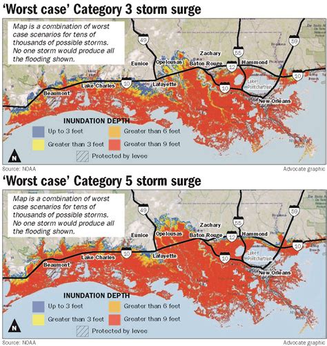 New storm surge map predicts worst-case scenarios for south Louisiana ...