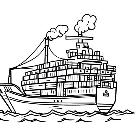 Printable Cargo Ship coloring page - Download, Print or Color Online ...