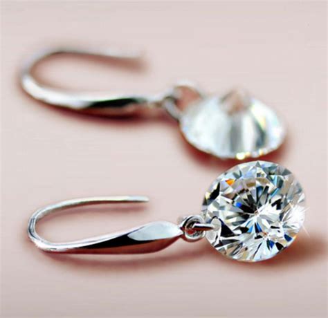 Sterling Silver Swarovski Crystal Drop Earrings - Diamond Affair